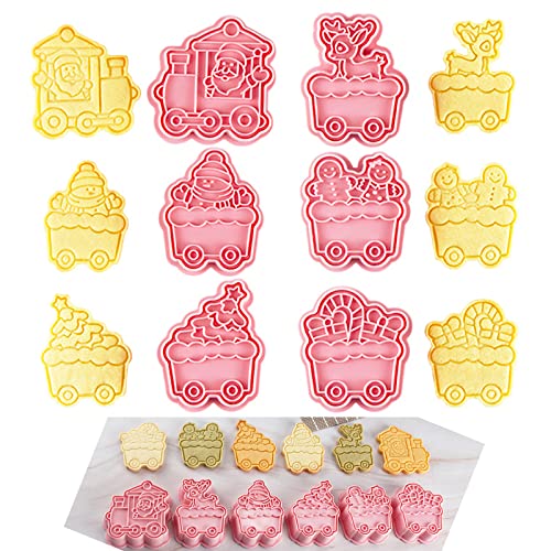 BSITSSS 6 Pezzi Formine Biscotti Natalizi, Natalizi Formine per Biscotti Stampi Biscotti Natalizi 3D, Stampini per Biscotti Tagliabiscotti Stampo Biscotti Stampini Biscotti Natale Decorazioni(D)