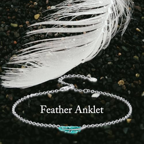 Image of 925 Sterling Silver Anklet Foot Bracelet with Crystal from Austria, Anklet Jewelry Gifts for Women 11 Inch Adjustable
