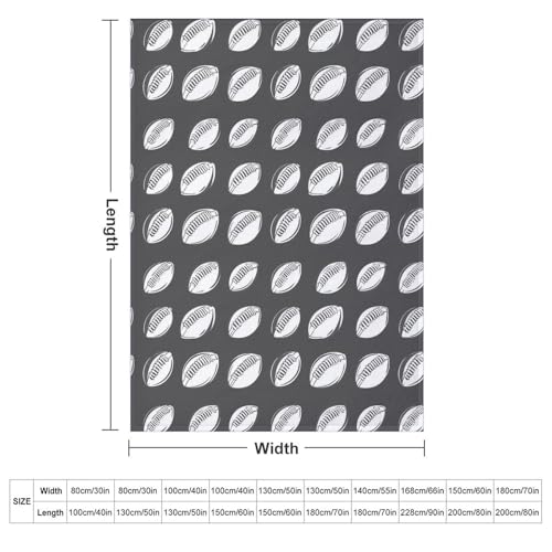 Anceky Football with Uniform Spacing-30, Christmas Throw Blanket, 30"x40" Soft Throw Plush Flannel Blankets