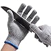 Bowoo Cut Resistant Gloves High Elastic Level 5 Protection Kitchen Safety Work Gloves EN388 Certified for Housewife Chef Pineapple Cutter Knife Sharpner,1 Pair,Grey (M)