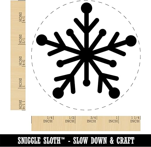 Miniatura 10 de Star Snowflake - Sello de goma autoentintado para sellar planificadores de manualidades, 1 pulgada mediana, tinta azul cielo