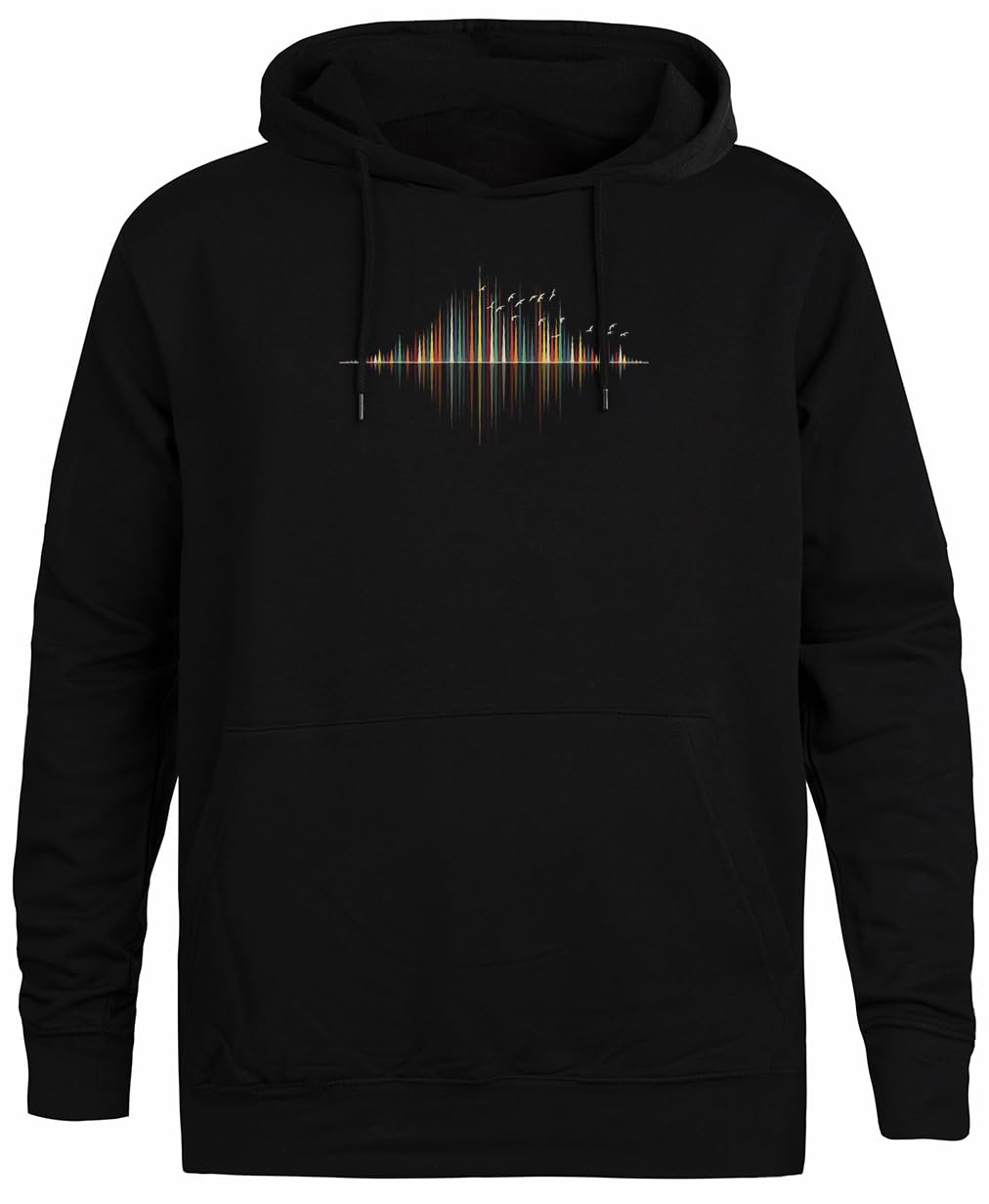 Música De La Naturaleza - Onda De Sonido Jersey con Capucha Negro Sudadera con Capucha Unisex