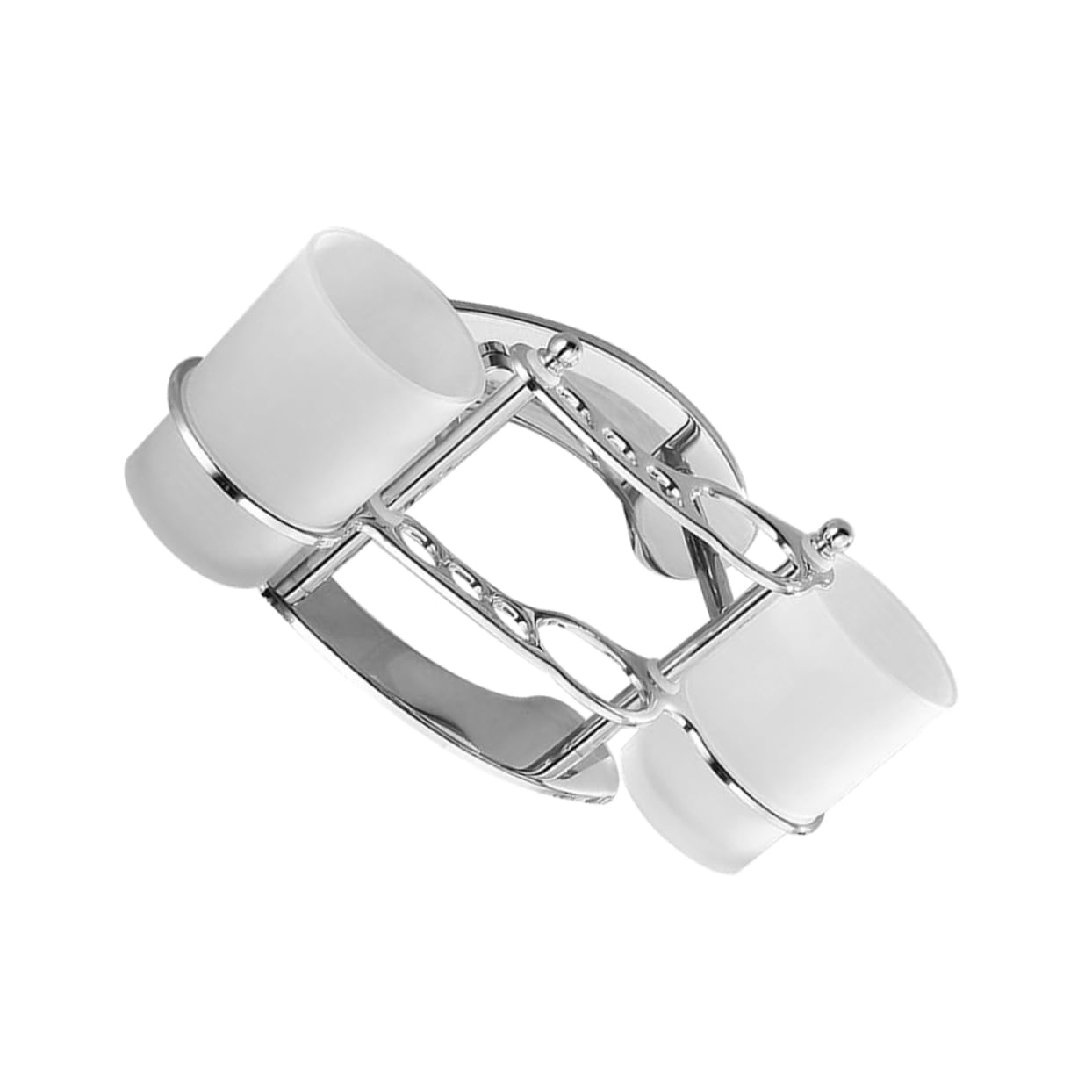 LIFKOME Portacepillos de Dientes en Color Plata de Acero Inoxidable Vaso de Vidrio para Baño Soporte Doble para Cepillos y Pasta