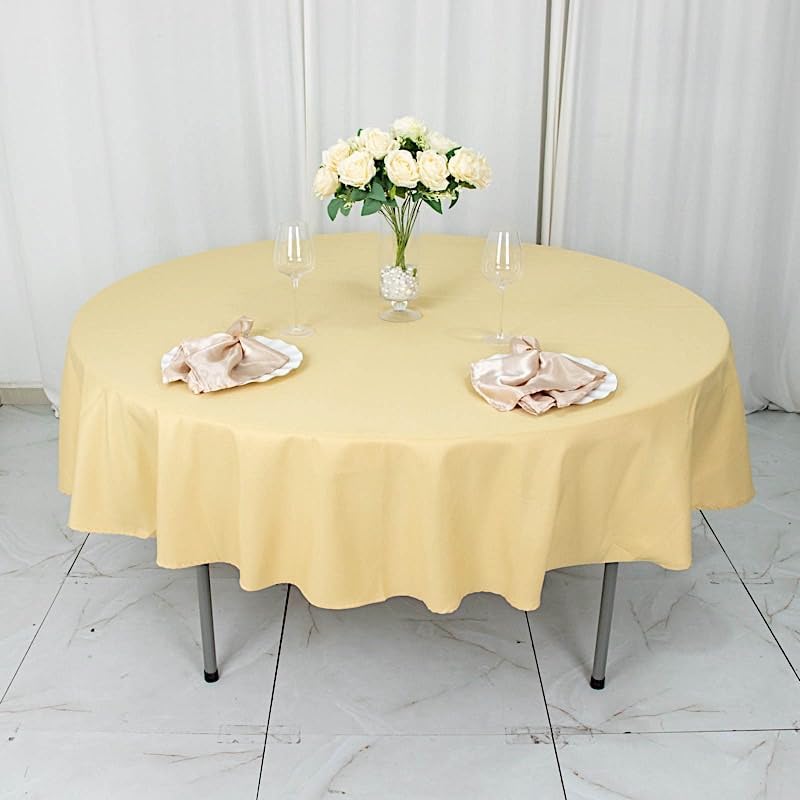 Miniatura 5 de Balsa Circle Mantel redondo color champán de 90 pulgadas de poliéster de alta calidad, para bodas, fiestas, banquetes, recepciones, eventos, cocina,