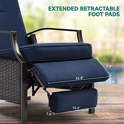 Yitahome MAYIHOFTIM Patio Outdoor Recliner Chairs Set Of 2 Adjustable Wicker Reclining Lounge Chairs, Dual-Use Rattan Lounge Chairs With Soft Thick Cushions, Extended Footrest, Flip Back thumb #6