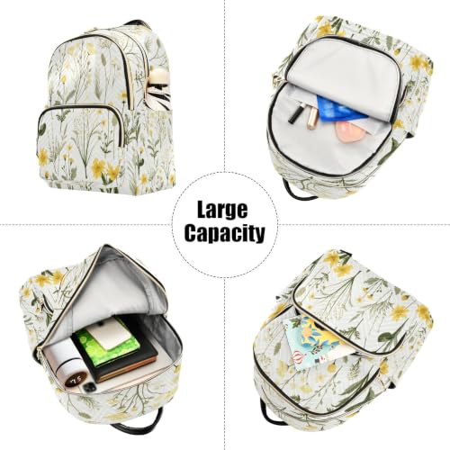 Mini sac à dos matelassé à motif de feuilles de fleurs ultra léger - 5