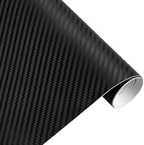 Image of CVANU 3D Black Carbon Fiber Vinyl Wrap Roll (24x50 inch), Self-Adhesive, Waterproof & Scratch Resistant Sticker for Car Interior, Dashboard, Bike, Laptop DIY Wrap