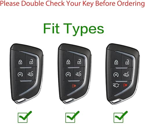 Miniatura 2 de Funda para llavero Cadillac con patrón de fibra de carbono para Cadillac Escalade CT5 CT6 5 6 botones 2022-24 2025