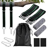 BELLE VOUS Correas para Hamacas de Arbol - 2X Cinchas y 2X Mosquetones - Hamaca Colgante Adulto o Silla Infantil - Cuerda Soporte para Columpio hasta 900 kg - Accesorios de Camping