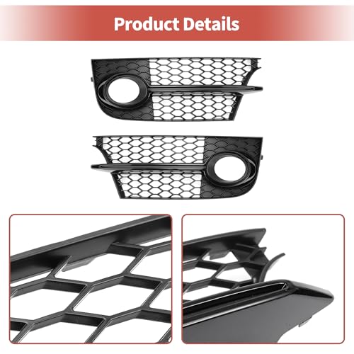 ACROPIX Fog Light Grill Front Lower Bumper Fog Light Cover Inserts for Audi TTS Quattro 2011-2015 No.8J0807681K/8J0807682K Durable Front Left Right by ACROPIX - Image 5