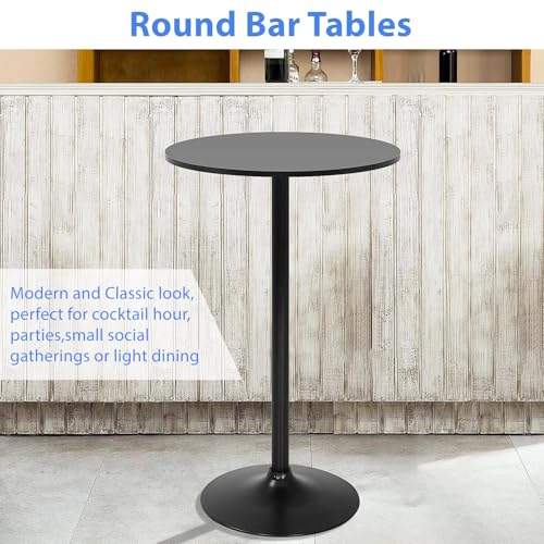 image for FDW Bistro Pub Table 2 Pack 40 Inch Height Cocktail Table Round Bistro