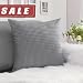 Throw Pillow Case Decorative Soft Faux Leather Square Grey Cushion Cover with Zipper for Sofa Room Bed Chair Office Hotel by CHRALIFE 1PC 18x18 inch (45x45 cm) Grey