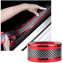 Car Door Edge Entry Guards, Anti-Collision Scratch Cover Strip Sticker, Waterproof Carbon Fiber Threshold Protector Tape, Universal Self-Adhesive Vehicle Door Sill Protector Red, 2"118"