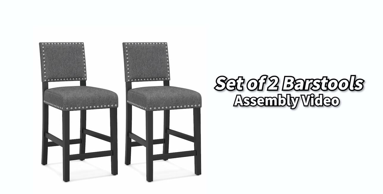 Conjunto de 4 butacos de altura para barra COSTWAY, con cojín grueso acolchado, patas de madera de caucho sólida y reposapiés, estilo moderno para cocina, cafetería y pub miniatura 7