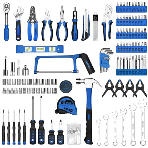 Image of DEKOPRO Tool Set: 228 Piece Home Tool Kit, Household Basic Repair Tool Set Comes with Storage ToolBox, Socket Wrench Set for Car, Hand Tool Box Set for Home - Blue