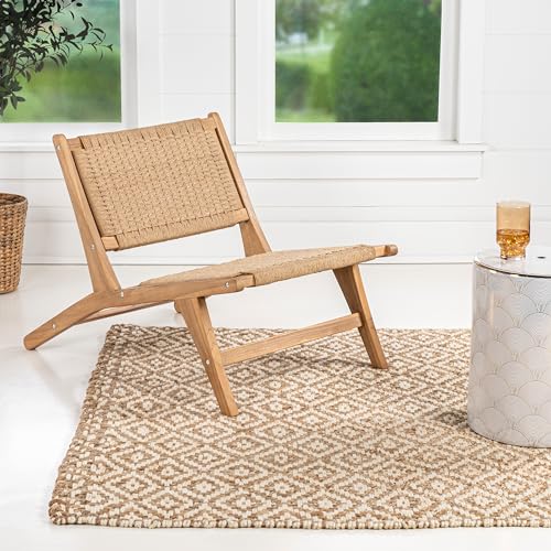 JONATHAN Y RLX1000A Parker Mid-Century Modern Woven Seagrass Wood Armless Lounge Chair Contemporary, Bohemian, Coastal, Transitional, Rustic, Natural - view 1