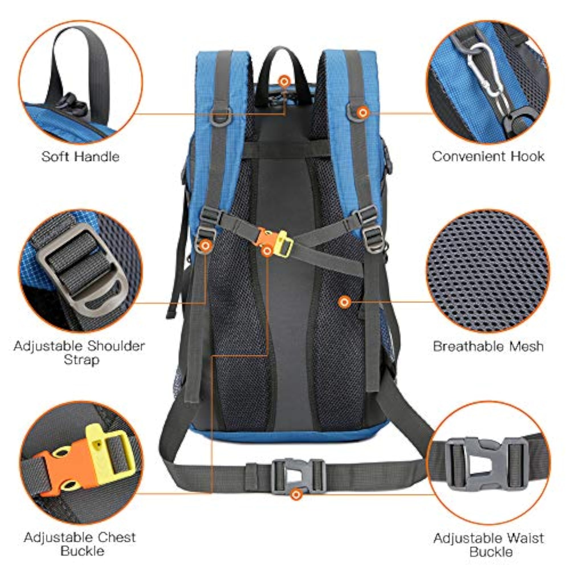 45L Hiking Backpack Large Waterproof Travel Pack
