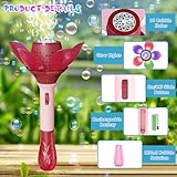 Bombble Electric Bubble Wand for Kids Lotus Bubble Machine for Children,10000+ Bubbles, with Bubble Solution/Rechargeable Battery/Led Automatic Bubble Blowing Machine Toy for Outdoor/Party/Wedding - Image 5