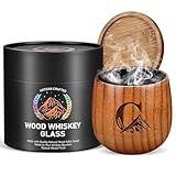 Argefkeen Charred Wooden Whiskey Glasses Personalized Bourbon Drinking Glass Ideas Gifts for Men Husband, Dad, Brother, Whiskey Lovers Birthday Insulated Old Fashioned Glass Whiskey Tumbler G
