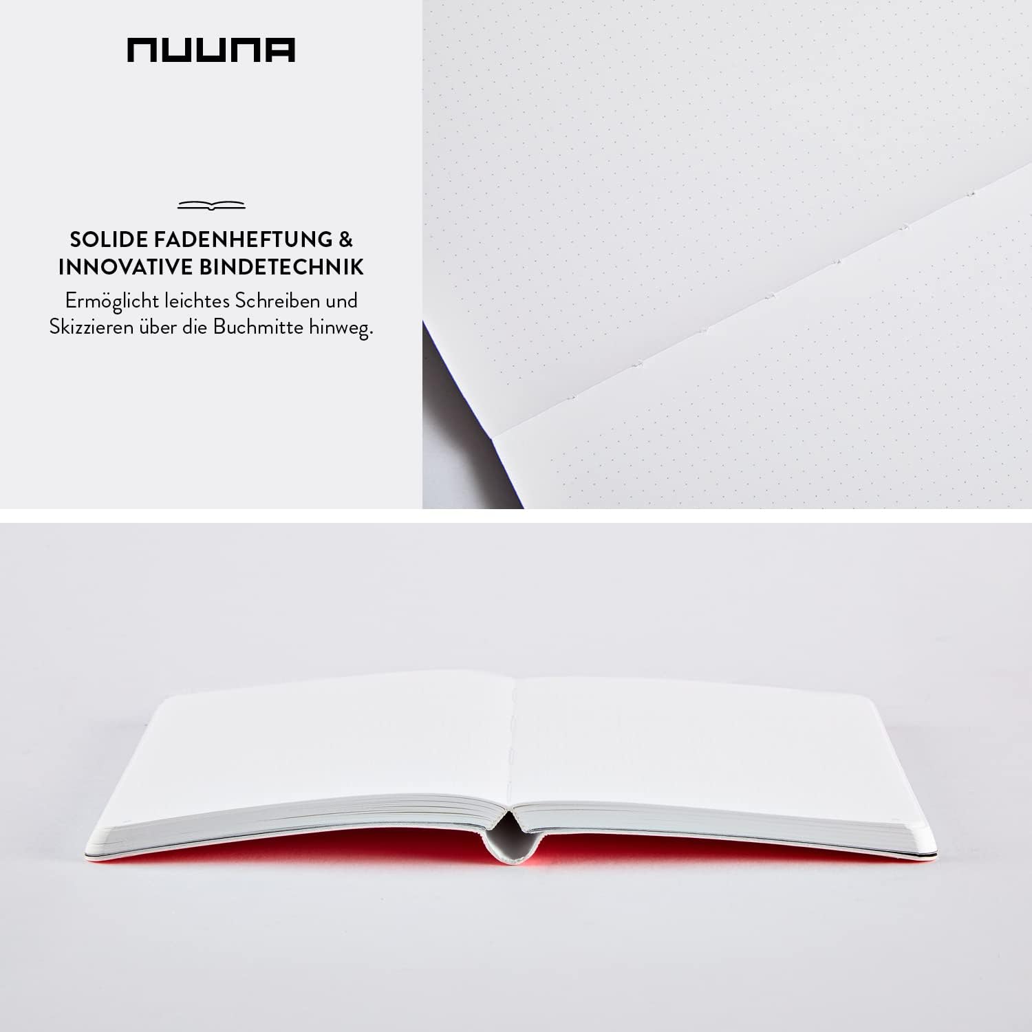 Nuuna Notebook A6 | Candy S - Neon Pink | Dotted Journal | 2.5 mm Dot Grid | 176 Numbered Pages | 120 g Premium Paper | Glossy | Sustainably Produced in Germany