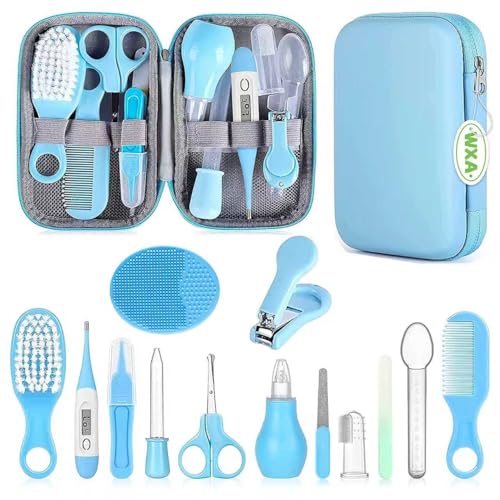 Baby Grooming Kit, Infant Safety Care Set with Hair Brush Comb Nail Clipper Nasal...