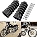 KATUR Bottes Fourche Moto Noir 190MM Protector Dust Guard Moto Fourche Avant Universelle Caoutchouc Dirt Cover Rider Kit Fourche Choc Avant (Pack de 2)