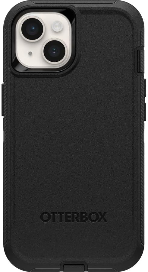 iPhone 14 & iPhone 13 (Only) - Defender Series Case - Black - Case Only - Rugged & Durable - with Port Protection - Non-Retail Packaging