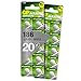 Produktbild GP LR43 Knopfzellen | Batterien AG12 / 186 / V12GA | 20 Stück Knopfbatterien Alkaline 1,5V (Spannung 1,5 Volt)