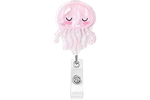 Betsey Johnson Lobster Jellyfish Nurse Badge Reel, Pink Nurse Retractable Badge Reel,...