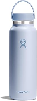 HYDRO FLASK - Wide Mouth Water Bottle 1180 ml 40 oz - Vacuum Insulated Stainless Steel Water Bottle with Leak Proof Flex Cap - Surf