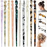 Beauty On-Line 10 Pieces Acetate Hair Sticks,Hair Chopsticks Tortoise Shell Hairpin,Leopard Print To