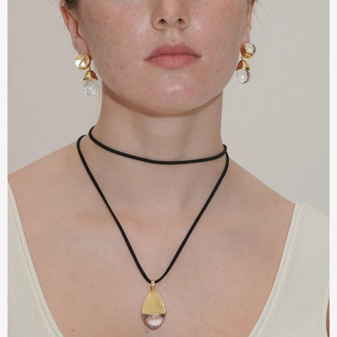 Gold Crystal Pendant Necklaces for Women, 18K Crystal Drop Necklace, Fashion Accessories, Teardrop Necklace with Lobster Clasp, Jewelry Gift for Women - Image 4