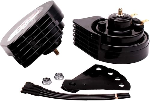 Vista 3 de FARBIN Bocinas compactas impermeables de 12 V para automóvil, bocina eléctrica fuerte universal para cualquier vehículo de 12 V Cuerno de caracol