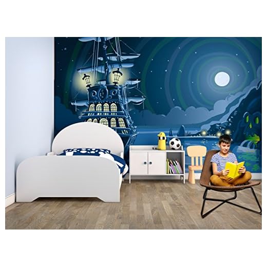 Fotomural Vinilo Pared Infantil Barco Pirata | Fotomurales | Fotomural pared | Fotomural Decorativo | Vinilo Decorativo | Varias Medidas 200 x 150 cm | Decoración comedores, salones | Diseño Elegante