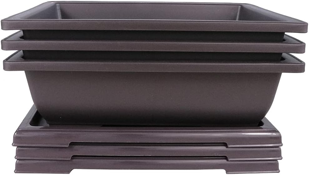 JEUIHAU 4 Pack 11 Inches Plastic Bonsai Training Pots