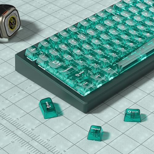 dagaladoo Green Clear keycaps,Transparent keycaps 60 75 100 Percent,Ceramic Jelly Key caps Set,Shine Through Key caps.,MDA Profile Keyboard Key Cap for Mx Switches Mechanical Keyboard(115key) - Thumbnail 4