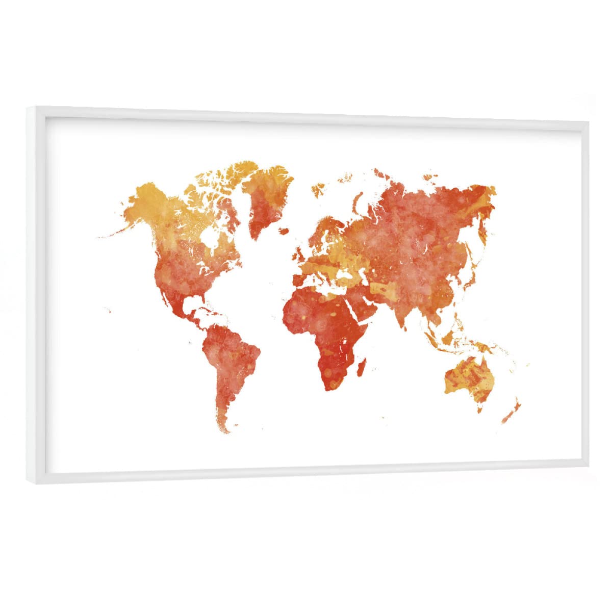 artboxONE Poster mit weißem Rahmen 60x40 cm Abstrakt Watercolor World map-p - Bild map Atlas Color