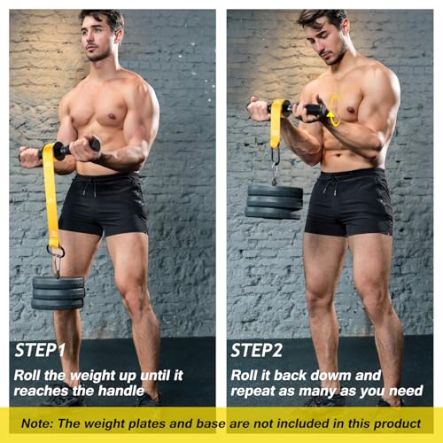 Image of VAIIO Forearm Strengthener and Wrist Roller with Quick Locking Mechanism - Durable PVC Anti-Slip Grip Handles - Perfect for Men and Women - Ideal for Hand, Wrist, and Forearm Strength Training
