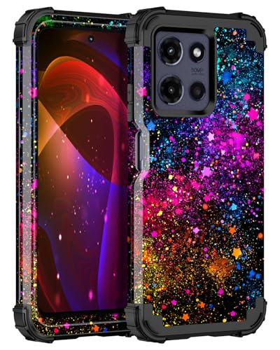 Miqala for Moto G 5G 2026 Case,Glow in The Dark Three Layer Heavy Duty Shockproof Full Body Protection Hard Plastic Bumper+Soft Silicone Protective Case for Motorola Moto G 5G 2026,Colorful Sky