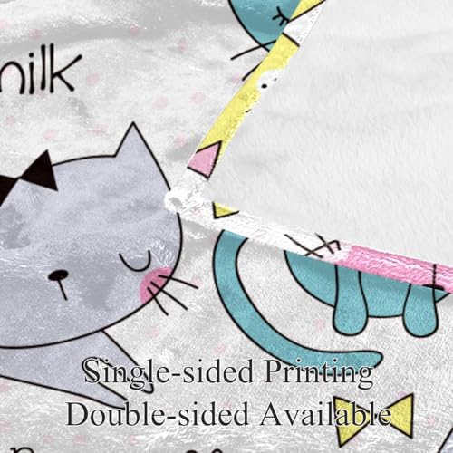 Couverture microfibre de qualité supérieure au motif de chats doux