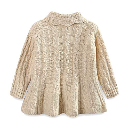 LittleSpring Little Girls Tassel Cardigan Sweater with Hood Sweet Floral Embroidery2