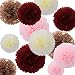 Fonder Mols 24pcs Tissue Paper Flowers - Burgundy and Rose Gold Party Decorations - Tissue Paper Pom Poms For Baby Shower, Wedding, Birthday - Paper Pom Pom Set