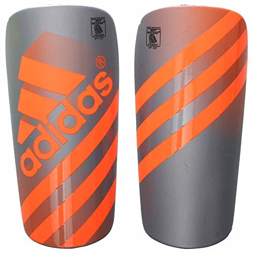 adidas Performance Ghost Shin Guards, Silver Metallic/Solar Orange, Small