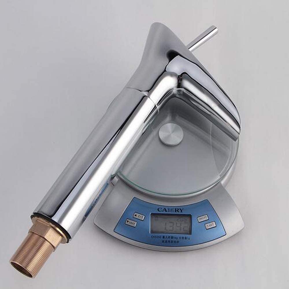 Grifo Monomando Grifo Monomando para Fregadero en Cascada Cromado Grifo Monomando para Lavabo de Baño de Lujo Moderno - Diseño Clásico Tradicional Grifos para Lavabo con Diseño de Copa de Vino
