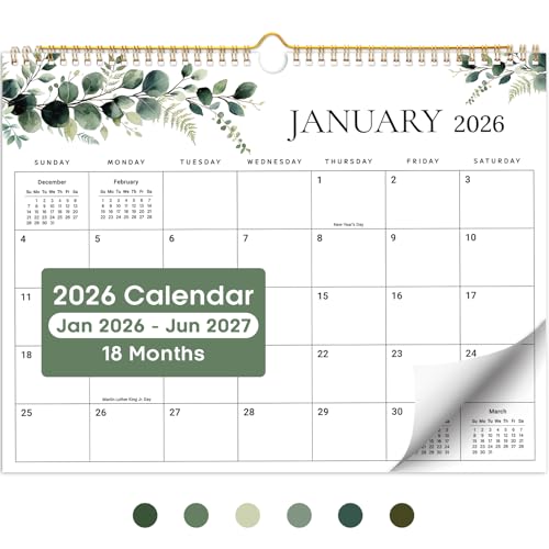 Taja Calendar 2026-2027, Jan 2026-Jun 2027, Wall Calendar, 14.7" x 11.5"