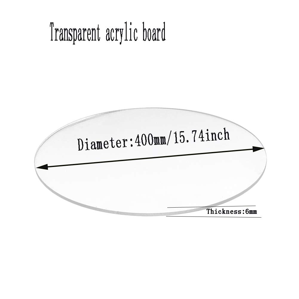 Akrylowa przezroczysta pleksi przezroczysta płyta 2 arkusze(Thickness 6mm x diameter 400mm)
