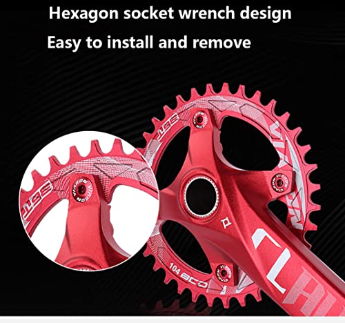 Viaron Bicycle Chainring Bolts Aluminum Alloy Single Speed Chainring Bolts 5Pcs For Road Bike Mountain Bike Chainwheel Bolts (Red) #TOP2