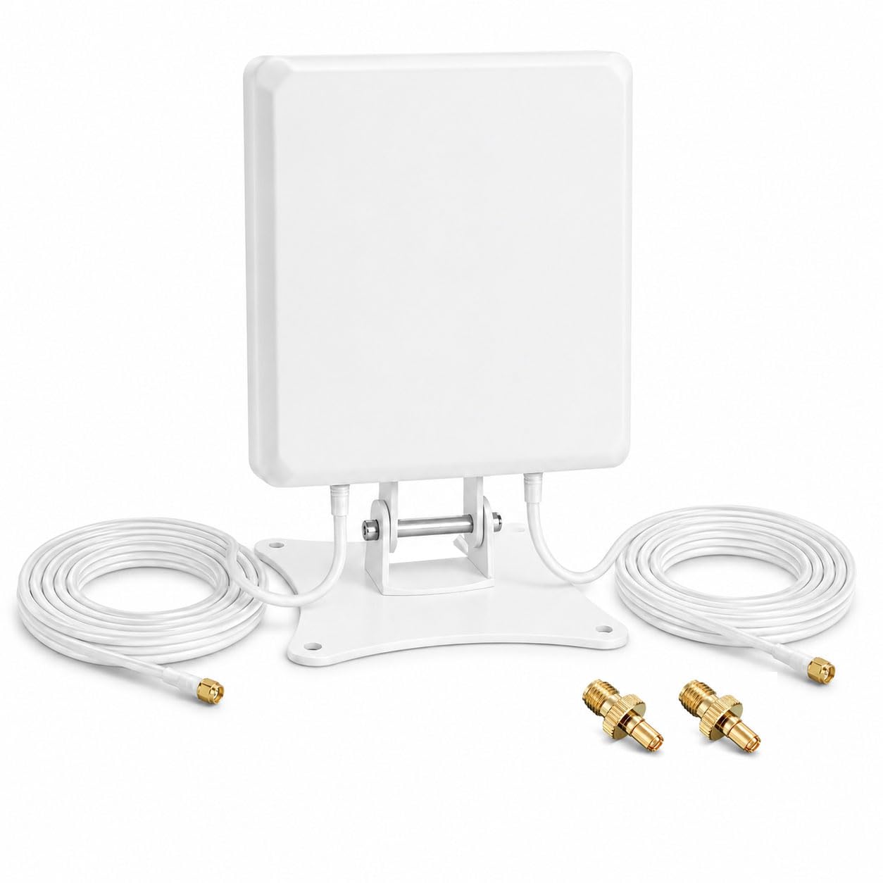 antenna direzionale MIMO dell'antenna di 5G 4G LTE per il router, antenna del pannello 7dBi | 698-3800MHz, 2 cavi SMA, adattatore TS9, supporto da tavolo e montaggio su albero per hotspot, gateway, ufficio, casa, camper