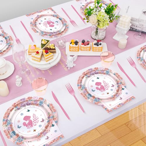 Happy Mother's Day Party Supplies Mothers Day Plates and Napkins Set by Teeloray - Used condition - Image 6