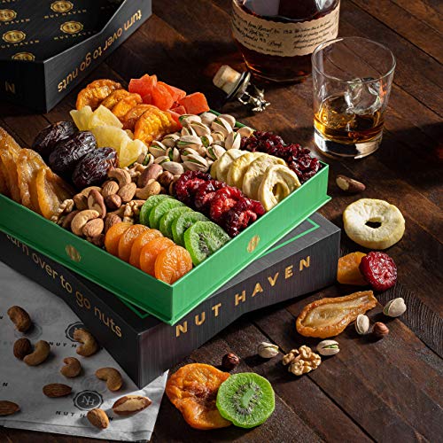 Mothers Day Dried Fruit & Nuts Gift Basket - Fresh Dried Fruit & Nuts Gift Basket - Fantastic Food Gift Basket for Christmas, Thanksgiving, Fathers Day, Mothers Day, Sympathy, Family, Men & Women